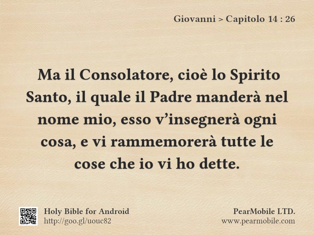 Giovanni, Capitolo 14:26